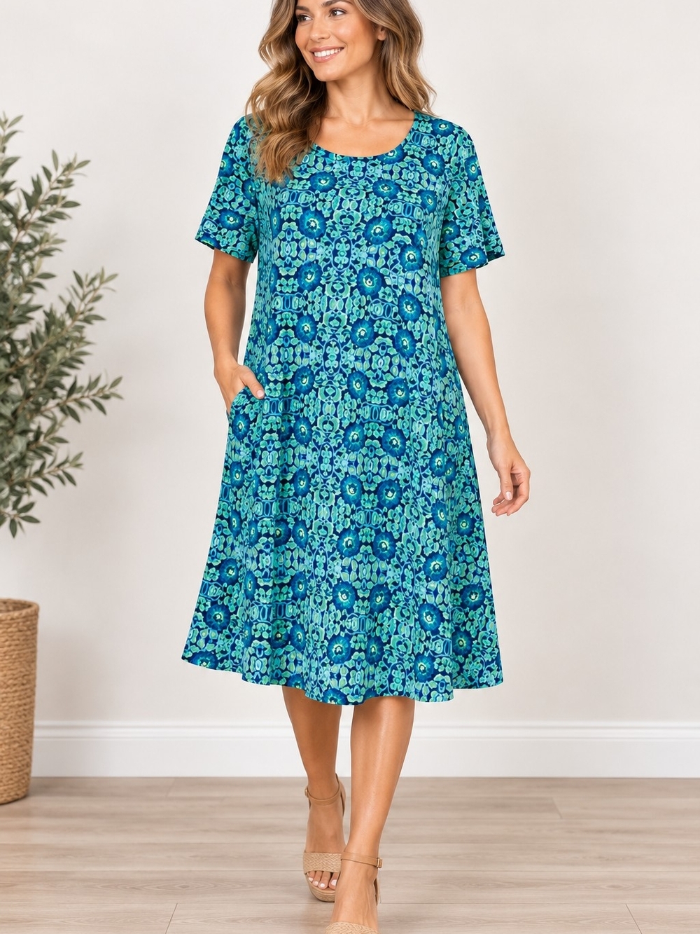 LULAROE HIGH LOW GEO CARLEY DRESS SZ L